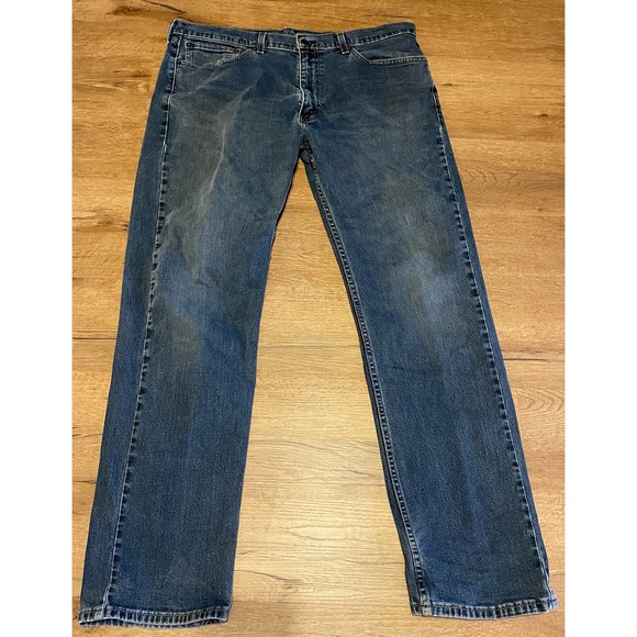 W38 L32 Comfortable Relaxed Levi’s Classic Blue Jeans Straight Leg Preowned - Picture 1 of 5